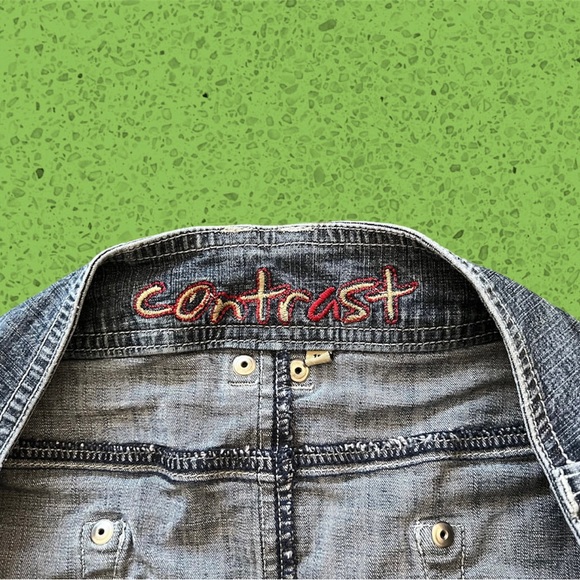 CONTRAST JEAN SKIRT - Picture 3 of 4